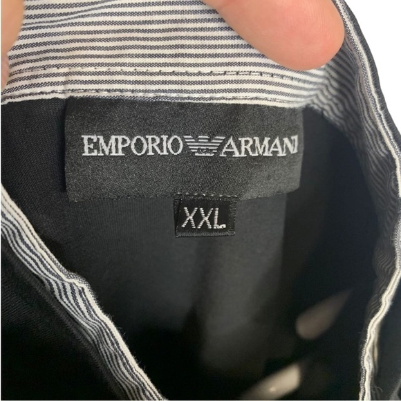 Emporio Armani Long Sleeve 1/4 Button Collared Henley Long Sleeve Shirt,Size XXL - Picture 6 of 9
